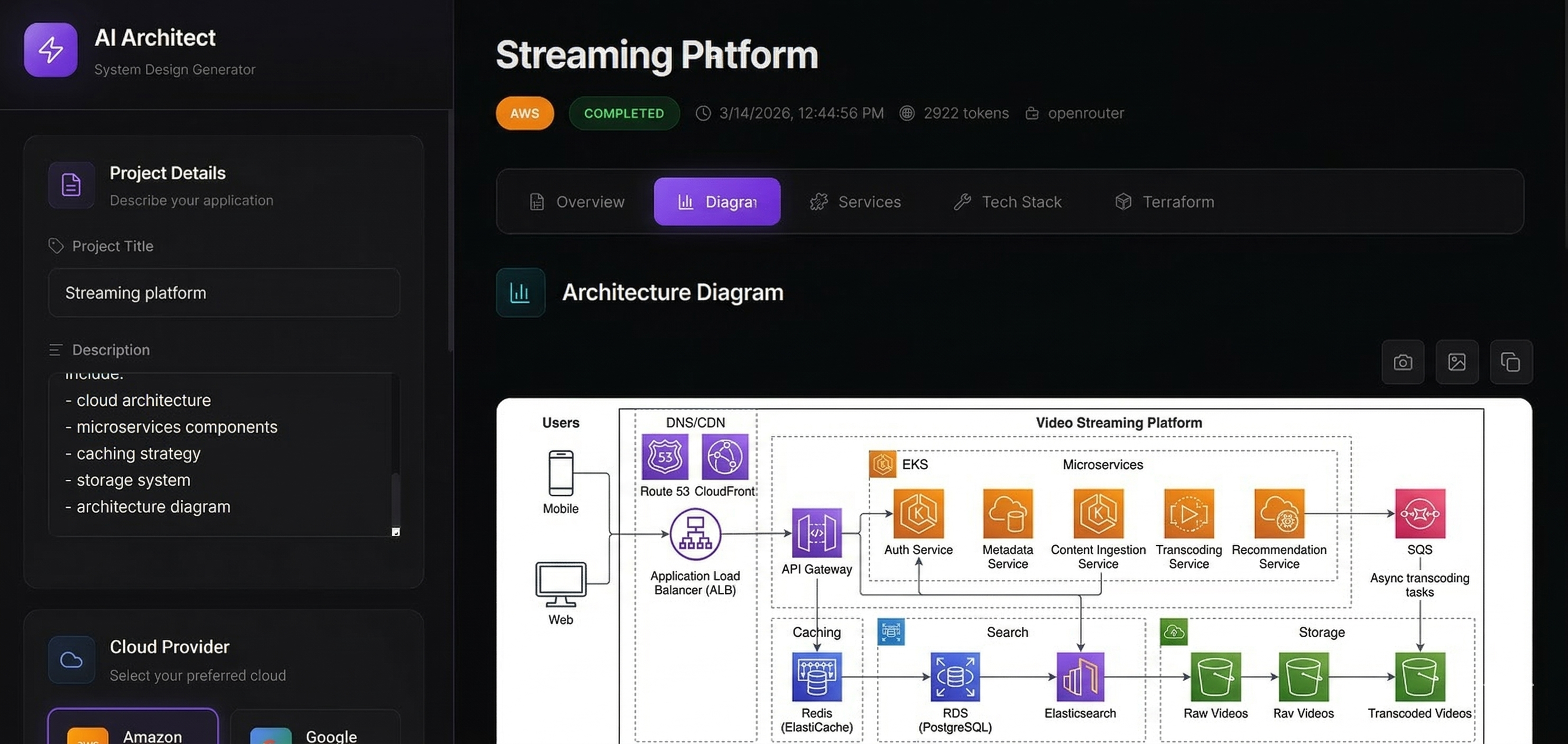AI Architect System Design Generator